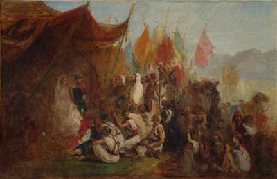 Esboço para a recepção do imperador Napoleão III e da imperatriz Eugénie ..., 1860, ca. 1862-67. de Isidore Pils