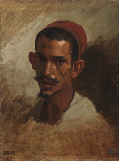 Estudo para a cabeça de um jovem árabe, c.1860-62 de Isidore Pils