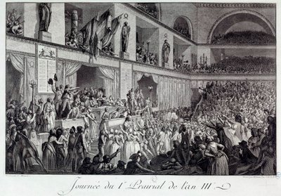 Revolução Francesa: o Dia da Insurreição Popular contra a Fome no I Prairial do Ano III (20/05/1795): a população invadiu a Convenção e massacrou o deputado Jean Bertrand Feraud (1759-1795), encarregado do abastecimento de Paris, que op de Isidore Stanislas Helman