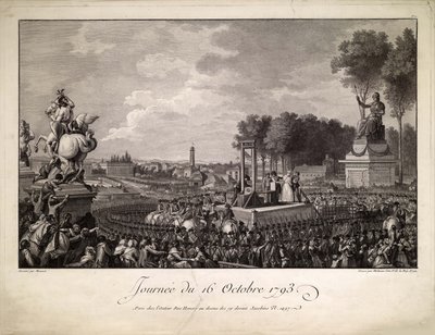 Dia de 16 de outubro de 1793 A execução de Maria Antonieta em 16 de outubro de 1793, c. 1795. de Isidore Stanislas Helman
