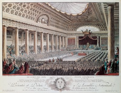 Abertura dos Estados Gerais em Versalhes, em 1789, gravura de Helmann, Revolução Francesa, França de Isidore Stanislas Helman