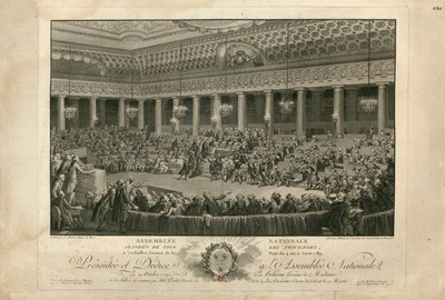 A noite de 4 de agosto de 1789 na Assembleia Nacional de 1790. de Isidore Stanislas Helman