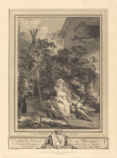 Le jardinier galant de Isidore Stanislas Helman after Pierre Antoine Baudouin