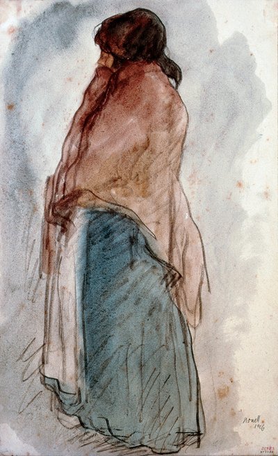 “" La femme a la jug "" (La del cantaro) Watercolour de Isidre Nonell i Monturiol (1873-1911). 1906 Barcelona. Museu Nacional de Arte da Catalunha. de Isidro Nonell
