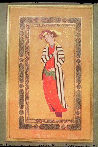 Album 2160 Portrait of a Man, do álbum de peças Calligraphiees et de Miniatures, do século XIII ao XV de Islamic School