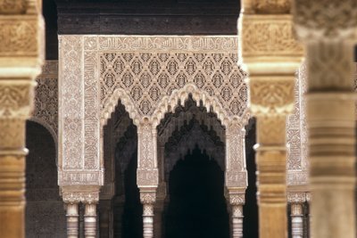 Detalhe dos arcos no Tribunal de Leões (foto) de Islamic School