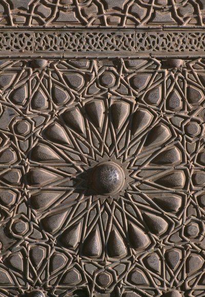 Porta da madrassa do Sultão al-Zahir Barquq, detalhe (madeira) de Islamic School