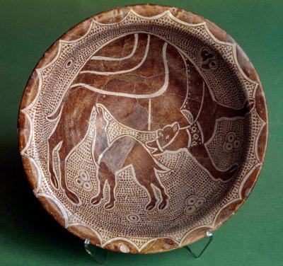 Arte islâmica: corte para o camelo a amamentar o seu bebé. Do Iraque. Do século X. Paris, Museu do Louvre. de Islamic School