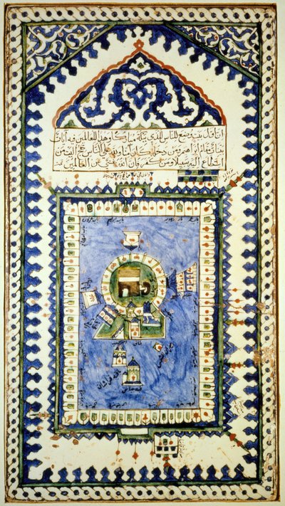 Mapa de Meca - Cerâmica, Museu de Arte Muçulmana de Istambul de Islamic School