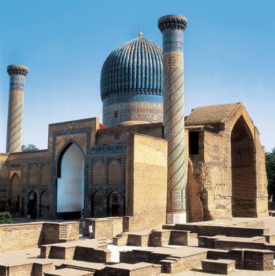 Mausoléu de Gur-i-Amir e o Túmulo de Tamerlan, Samarkand, Uzbequistão de Islamic School