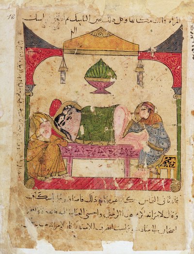 Ms Arabe 3467 Um exame médico, do livro de Kalila e Dimna de Islamic School