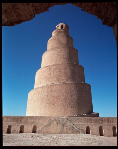Vista da Grande Mesquita e do seu minarete, a Torre Malwiya, 847-852 de Islamic School