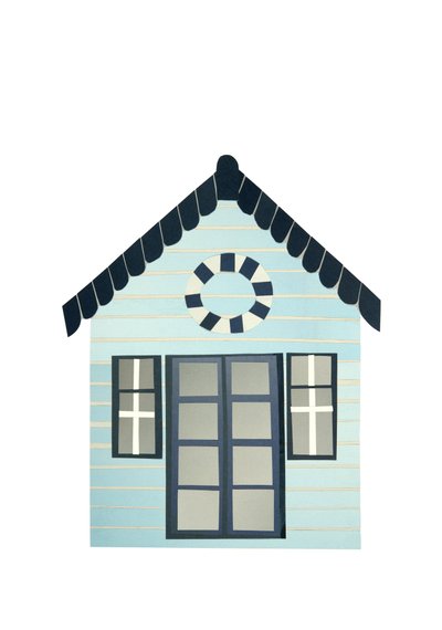 Cabana de praia, 2014 (papel cortado) de Isobel Barber