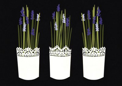 Vasos de lavanda, 2014 (papel) de Isobel Barber