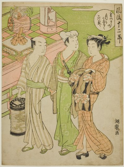 O Festival Bon no Sexto Mês, da série "Fashionable Doze Meses (Furyu juni setsu)" de Isoda Koryusai