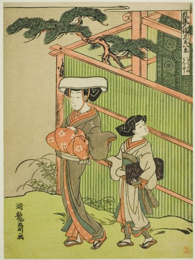 O Sino da Noite da Freira (Bikuni no bansho), da série "Eight Views of Fashionable Human Relations (Furyu jinrin mitate hakkei)" de Isoda Koryusai