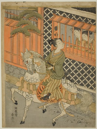 Jovem Samurai a Cavalo de Isoda Koryusai