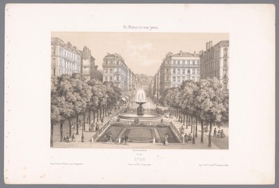 Zicht op de Place en de Rue Impériale te Lyon
Lyon. Place et Rue Impériale (título sobre o objecto)
Hedendaags Frankrijk (título da série)
La France de nos jours (título da série sobre o objecto) de Isodore Laurent Deroy