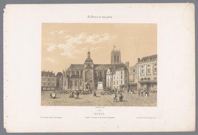 Vista da igreja de Saint-Jacques e da estátua de Duquesne em Dieppe Dieppe. l