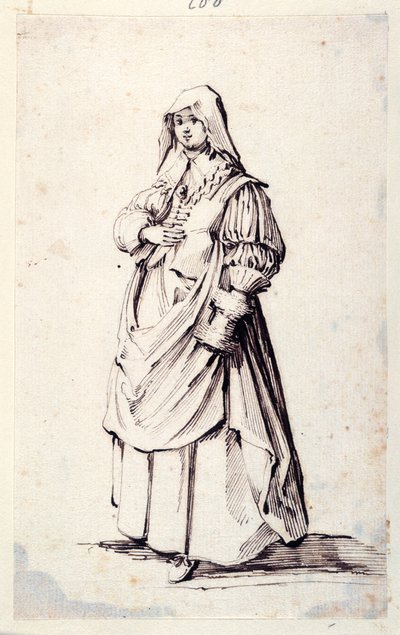Figura Feminina (caneta e tinta marrom sobre papel) de School Lebanese