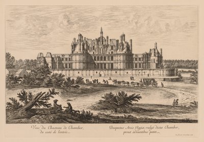 Vista do Palácio de Chambord a partir da entrada de Israël Silvestre