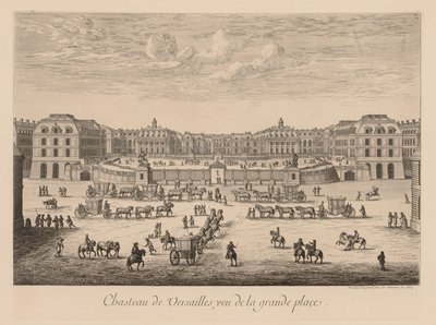 Vista do Palácio de Versalhes, a partir da praça principal de Israël Silvestre