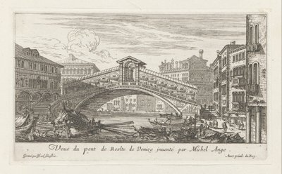Vista da ponte de Rialto e do Grande Canal, Veneza de Israël Silvestre