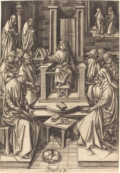 Cristo entre os médicos, c. 14901500. de Israhel van Meckenem