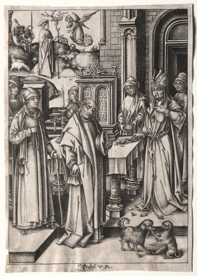 Vida da Virgem: Sumo Sacerdote rejeitando a oferta de Joachim de Israhel van Meckenem