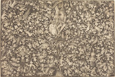 Painel Ornamental com Dois Amantes, c. 14901500. de Israhel van Meckenem