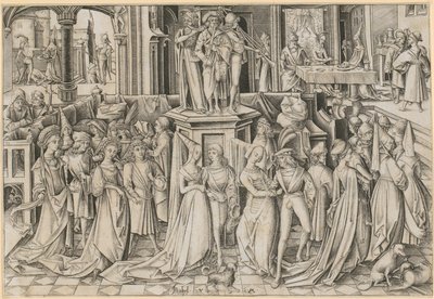 Tanz am Hof des Herodes de Israhel van Meckenem
