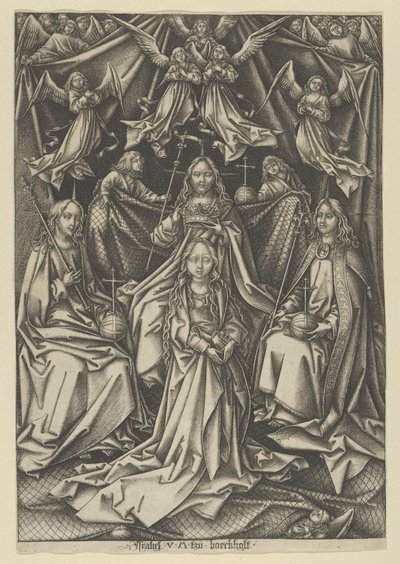 A Coroação da Virgem, de A Vida da Virgem. de Israhel van Meckenem