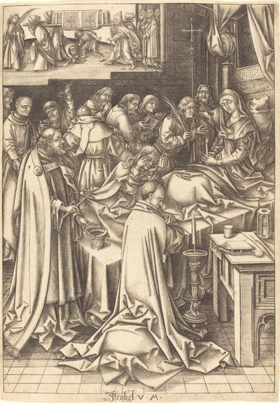 A Morte da Virgem, c. 14901500. de Israhel van Meckenem