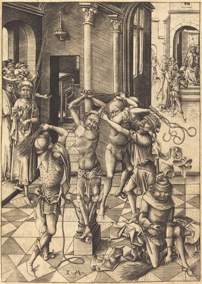 A Flagelação, c. 1480. de Israhel van Meckenem