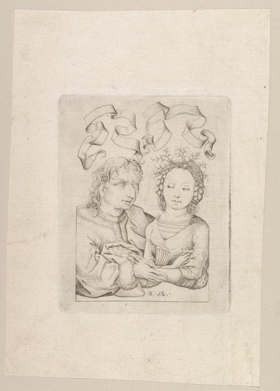 O casal mal combinado, c. 1480-90. de Israhel van Meckenem