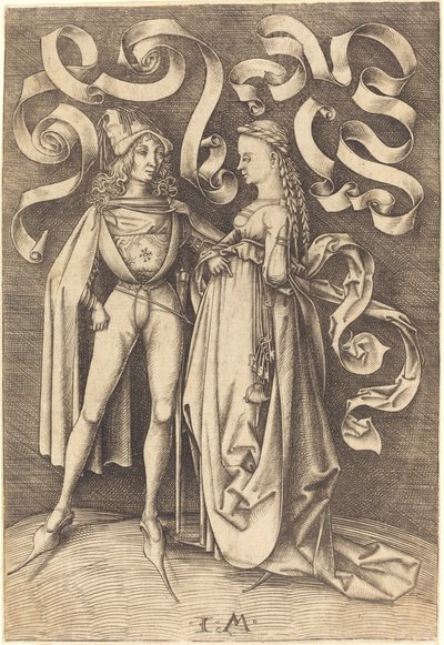 O Cavaleiro e a Dama, c. 14951503. de Israhel van Meckenem