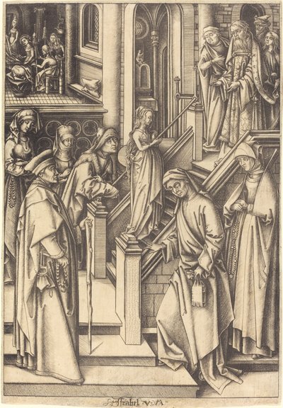 A Apresentação da Virgem, c. 14901500. de Israhel van Meckenem