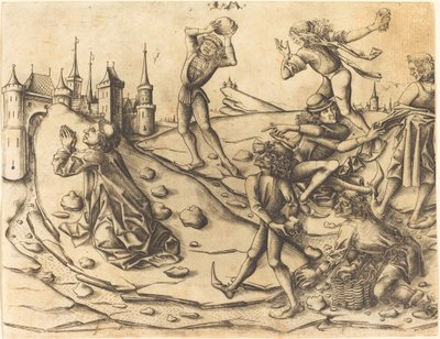 O apedrejamento de Santo Estêvão, c. 1470. de Israhel van Meckenem