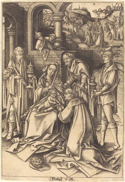 A adoração dos magos de Israhel van Meckenem after Hans Holbein the Elder