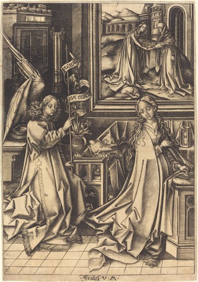 A Anunciação de Israhel van Meckenem after Hans Holbein the Elder