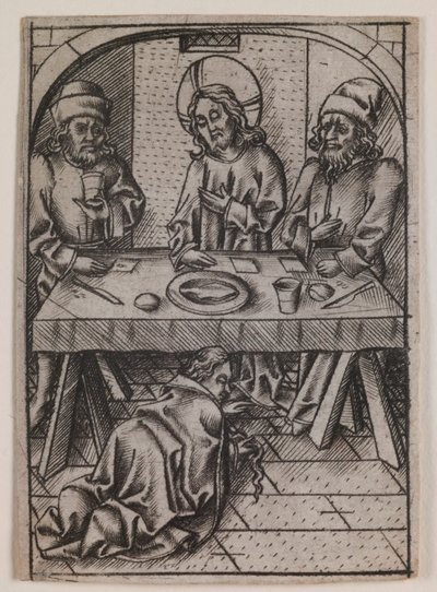 Maria Madalena lavando os pés de Cristo de Israhel van Meckenem the younger