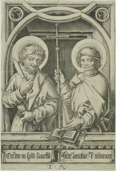 São Bartolomeu e São Filipe de Os Doze Apóstolos de Israhel van Meckenem the younger