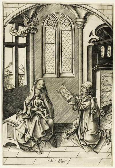 São Lucas retratando a Madona de Israhel van Meckenem the younger