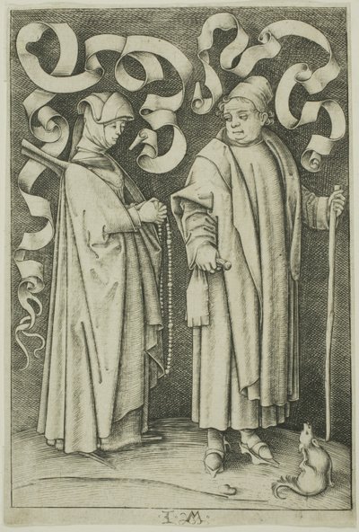 Os frequentadores da igreja de Israhel van Meckenem the younger