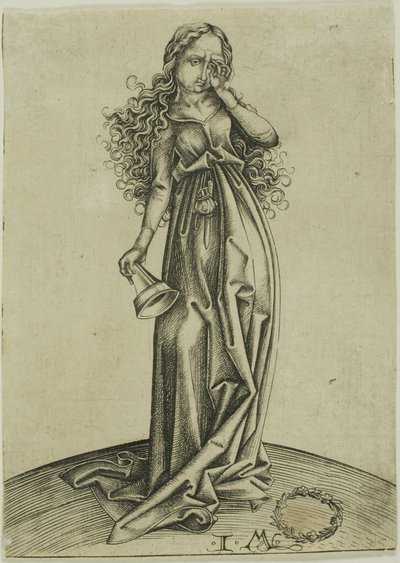 A Terceira Virgem Louca, de As Cinco Virgens Loucas de Israhel van Meckenem the younger