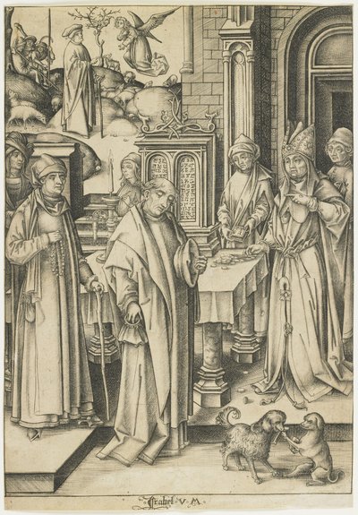 Sumo Sacerdote Recusando a Oferta de Joaquim, c. 1490-1500 de Israhel van Meckenem the younger