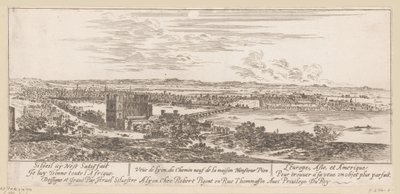 Vista de Lyon da casa do Sr. Pion Veue de Lyon du Chemin neuf de la maison Monsieur Pion (título no objeto) de Israël Silvestre