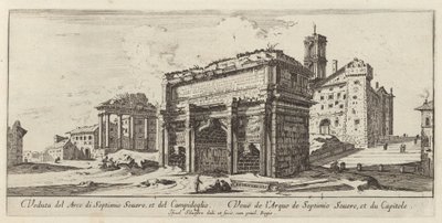 Veduta del Arco di Septimius Severus e del Campidoglio de Israël Silvestre
