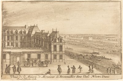 Vista da Casa de Monsieur de Bretonuiller na Ilha Nostre Dame de Israël Silvestre
