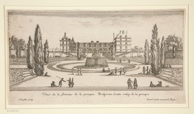 Vista de Chateau Liencourt: Um Pátio com uma Fonte de Israël Silvestre